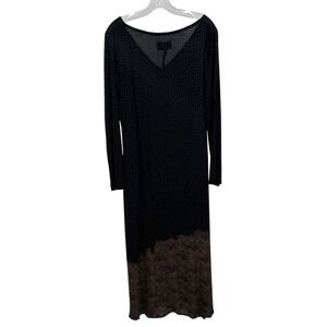 Cleobella Maxi Dress Black Polka Dot Brown Hem Women S Long Sleeve New Designer